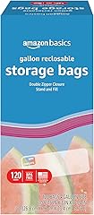 Amazon Basics Gallon Food Storage Bags, 120 Count