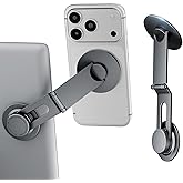 CloudValley Tesla Model 3/Y Phone Mount, Magnetic Car Metal Holder with Strong Magnet Power,【Foldable & Extendable Hidden Design】Tesla Screen Stand for 3/Y/S/X/Cybertruck, Designed for MagSafe iPhone