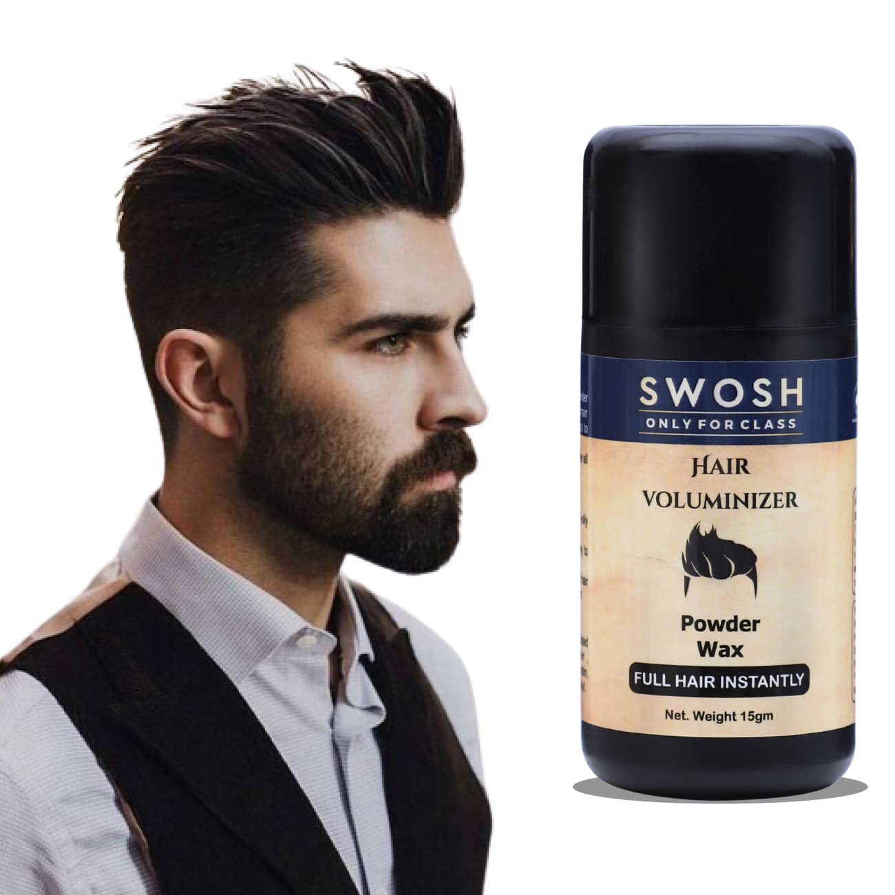 SWOSH Hair Volumizing Powder Wax - Adds Volume And Texture To Hair (15G) - Provides A Natural Looking Matte Finish