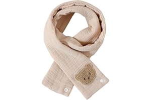 KMGDM Baby Scarf Soft and Skin Friendly Bear Designed Cotton Neckerchief for Infants Toddler 0-3 Years Fall and Winter Wear