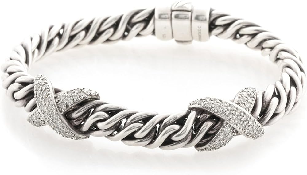 Estate David Yurman Double "X" Pave Diamond Bracelet RARE