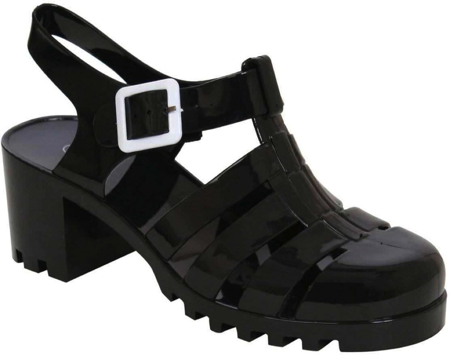 block heel jelly sandals