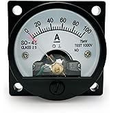 Kiyraglo Analog Dial Panel Meter Voltmeter Gauge Current Measuring Ammeter SO-45 DC 100A/75MV