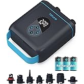 Paddle Board Electric Pump TPS260-20PSI Portable Rechargeable SUP Air Pump, Dual Stage Inflation & Deflation, Auto-Off for Stand Up Paddle Boards, Boats, Kayaks and Tent