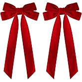 2PCS Velvet Hair Bows Red Hair Ribbon Clips Big Fall Alligator Clips Hair Accessories for Women Girls Toddlers Kids Baby