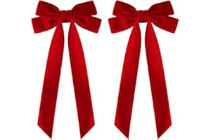 AILEAM 2PCS Velvet Hair Bows Red Hair Ribbon Clips Big Fall Alligator Clips Hair Accessories for Women Girls Toddlers Kids Baby