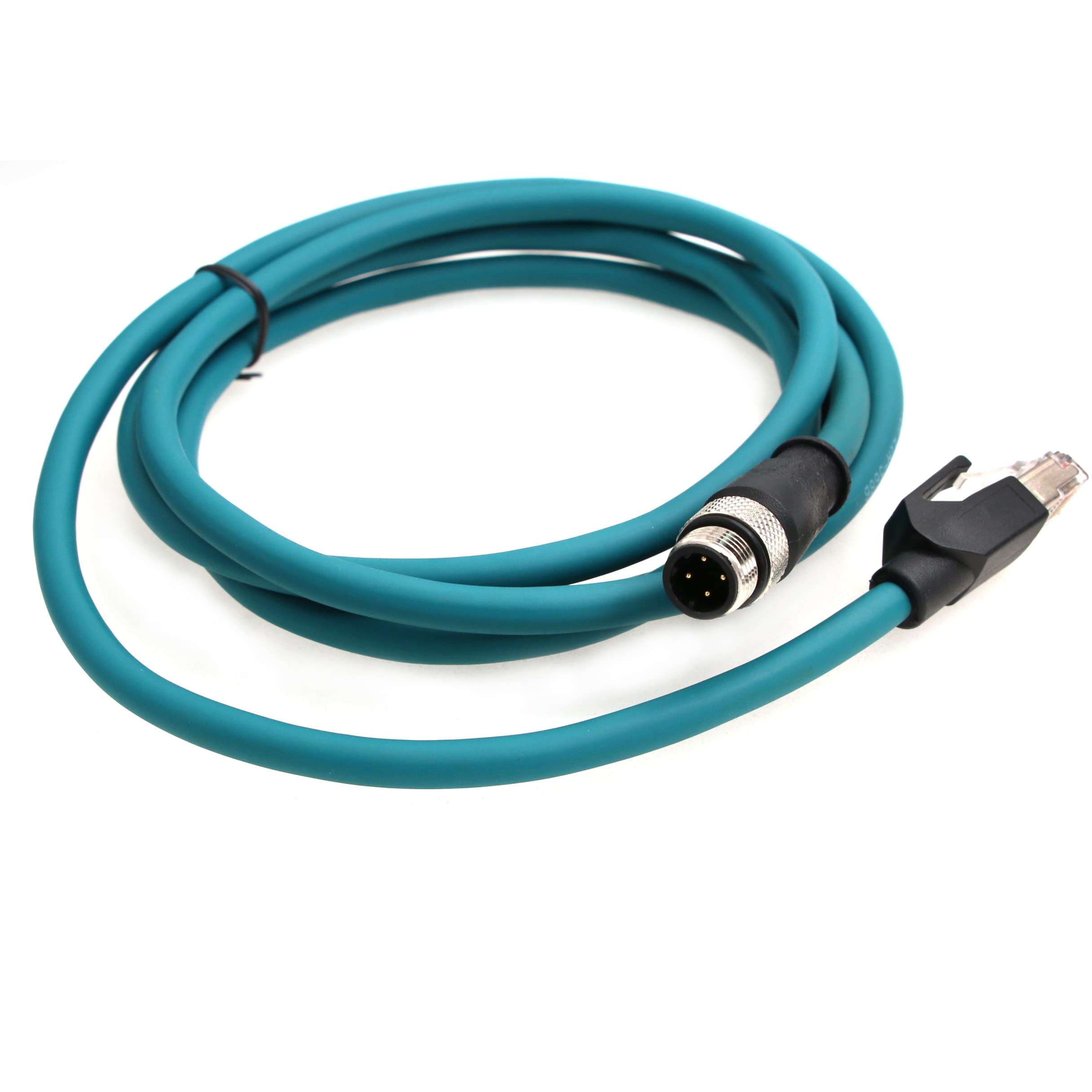 EONVIC M12 Ethernet Cable High Flexible M12 to RJ45 Patch Cord 4Pin D-Coded Industrial Shielded Cat5e SFTP 24 AWG Waterproof IP67 Assembly Cable