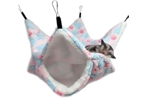 Oncpcare Small Pet Cage Hammock, Bunkbed Sugar Glider Hammock, Guinea Pig Cage Accessories Bedding, Warm Hammock for Parrot Ferret Squirrel Hamster Rat Playing Sleeping
