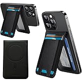 Style Uplift SU.Snap Magsafe Wallet Compatible with MagSafe for iPhone 17/16/15/14/13/12 Series, 8-Card Slim Phone Wallet Holder with Elastic Back, Vegan Leather Minimalist Magnetic Wallet Stand