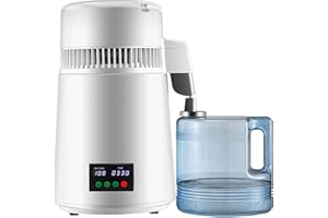 Uargd 1.1Gal Water Distiller, 750W Countertop Distilled Water Machine with Adjustable Timer and Temperature Display, Stainles
