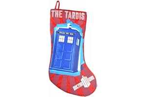 KURT S. ADLER Kurt Adler Red Doctor Who Tardis Applique Stocking, 19-Inch