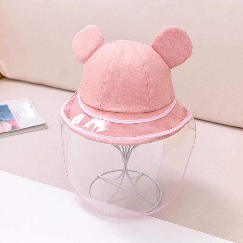 Kids Clear Safety Face Shields Mask Respiratory Protection Anti Spitting Protective Hat Face Shield Fisherman Hat Full Face Hat Face Protection Anti Uv Sun Cap (Pink 2)