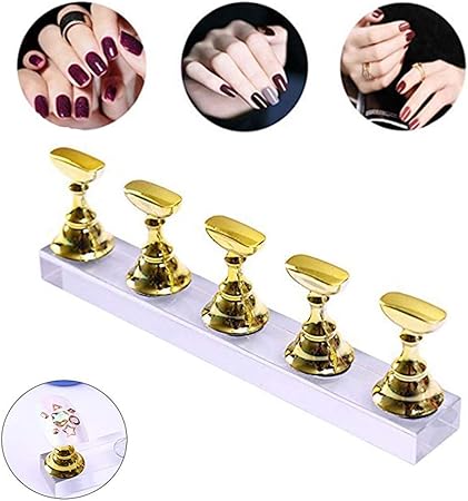 Amazon ネイルチップディスプレイスタンドセット 道具 サンプルチップ ネイルアート用品 磁気 ネイルアート 5本セット ゴールド Yffsfdc ビューティー 通販