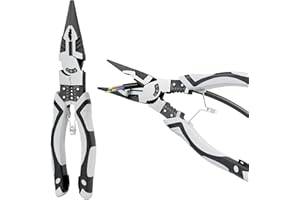 YOSIGHT Needle Nose Pliers Heavy Duty, 9 Inch Long Multifunctional Long Nose Pliers, Wire Stripper/Crimper/Cutter in 1, Ideal Professional Universal Pliers Tool for Bending & Manipulating Small Parts