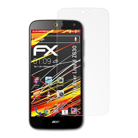 atFolix Schutzfolie kompatibel mit Acer Liquid Z630 Displayschutzfolie, HD-Entspiegelung FX Folie (3X)