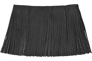 uxcell 1 Yard 8 Inch PU Faux Leather Fringe Trim Double Side Leather Sewing Tassel Fringe for DIY Sewing Dress Crafts Skirt D