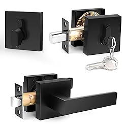 Probrico Flat Black Passage Door Lever with Single