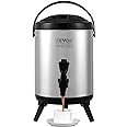 VEVOR Stainless Steel Insulated Beverage Dispenser, 1.5 Gallon 6 Liter, Thermal Hot and Cold Drink Server Dispenser with Spigot Handle, Food-grade for Hot Tea Coffee Water Restaurant Drink Shop