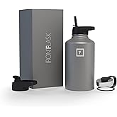 64 Oz Wide Mouth Water Bottle with Straw Lid Graphite