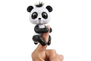 WowWee Fingerlings Glitter Panda - Drew (White & Black) - Interactive Collectible Baby Pet
