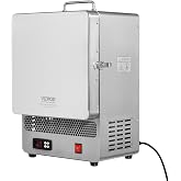 VEVOR Electric Kiln, 1500W Melting Furnace Max Temperature 2192℉/1200℃, Stainless Steel, for Wax Casting, Clay DIY, Metal Tempering, Glazing on Pottery, Silver