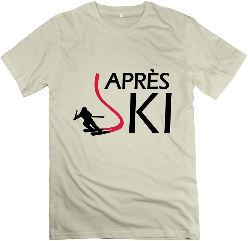 ZZY Cute Apres Ski Tshirt Men's Tee Natural Size S Clothing