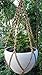 6 Legs Macrame Natural Jute and Cotton Plant Hanger & Holder and Metal Ring, 51-inches Length (Without The White Pot and Plant) (Jute) (Brown-Jute)