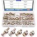 Glarks 100Pcs Zinc Plated M6x15/20/25/30/35mm Hex Socket Head Cap Furniture Screws Bolts and Barrel Nuts Assortment Kit for Furniture Beds Crib Chairs