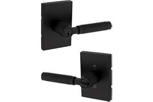 Kwikset Prava Entry Door Knurled Handle with Lock and Key, Secure Keyed Reversible Lever Exterior, for Front Entrance and Bedrooms, Matte Black, Pick Resistant Smartkey Rekey Security and Microban