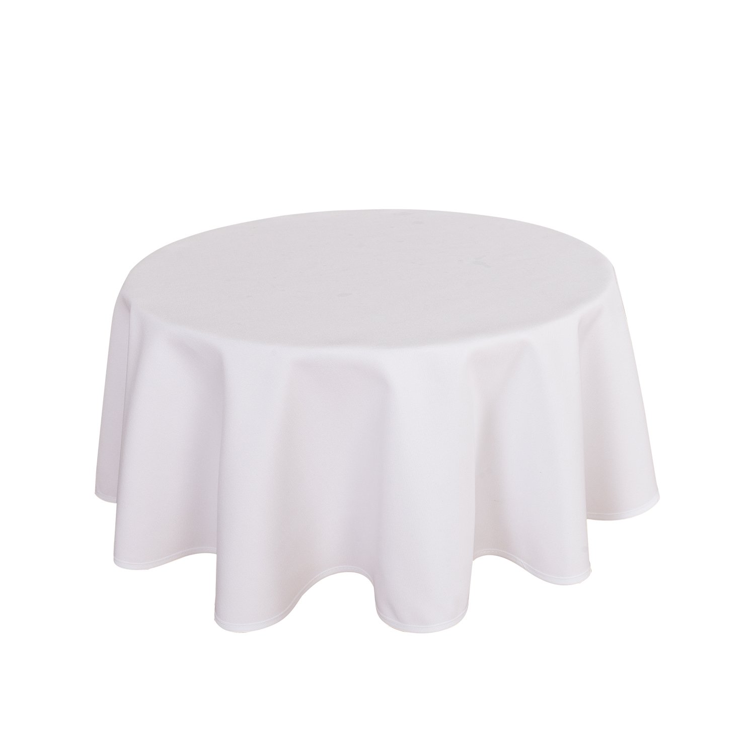 HIGHFLY Linen Round Tablecloth 45 Inch Waterproof White Tablecloth for Talking Table Coffee Bar