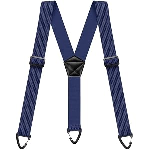 Heavy Duty Suspenders for Men Work Biker, 3.8cm Wide X-Back with 3 Snap Hook, Heavy Duty Adjustable Suspenders