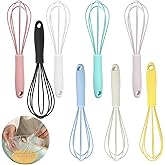 Silicone Whisk 8Pcs Mini Silicone Whisks for Blending Whisking Beating Stirring Cooking and Baking Kitchen Essential Tools