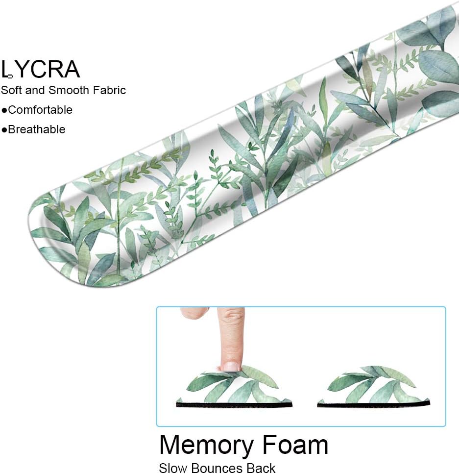 Ergonomic Mouse Pad with Wrist Support and Keyboard Wrist Rest Pad Set, iDonzon Cute Wrist Pad with Non-Slip Rubber Base and Raised Memory Foam, Easy Typing & Pain Relief, Green Plants : Office Products
