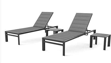 Amazon De Artelia Amalfi L Aluminium Gartenliegen Set Mit 2 Liegen Und 2 Beistelltischen Sonnenliege Fur Garten Terrasse Und Balkon Relaxliege Anthrazit