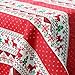 Aprikose Nordic Christmas Square Linen Tablecloth 55x55-Inch for Dinning Room
