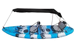 Kayak Shade Canopy, Foldable Kayak Umbrella Portable Sunshade Awning Oxford Fabric Boat Sun Canopy for Boat Canoe Fishing ﻿