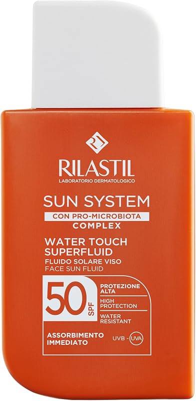 Sun System Water Touch Superfluid SPF50, Fluido Solare Viso Idratante e Antiossidante Water Resistant ad Assorbimento Immediato, 50ml