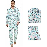GAUWEAN Clark Dinosaur Pajamas Set Christmas Vacation Costume Button-Front Microfleece Pajamas