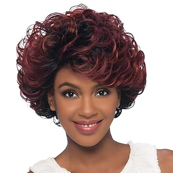 Amazon Com Weite Women Girls Fashion Wine Red Short Curly Hair