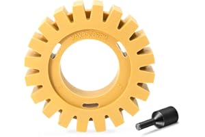 EWK Hollow Serrated Decal Eraser Wheel, Rubber Remover Wheel for Grinder, Ideal for Adhesives, Pinstripes, and Decals Removal