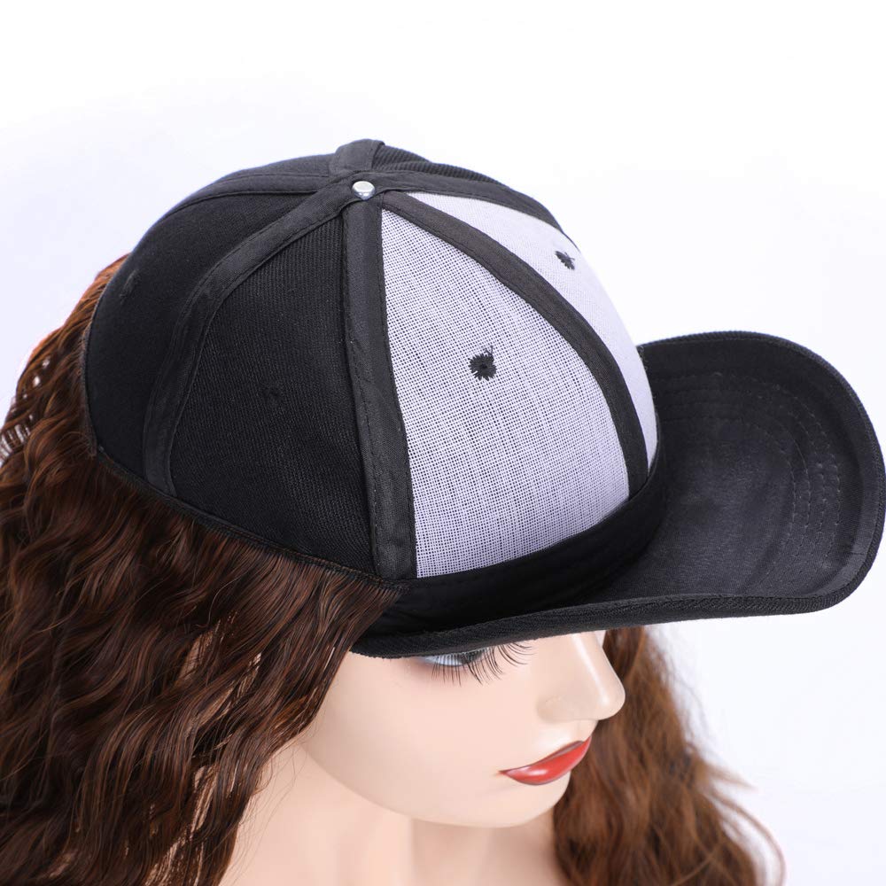 Baseball Cap with Hair Synthetic Hats with Hair Attached ...
