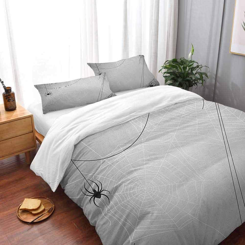 (1 Duvet Cover + 2 Pillow Sham) Spider  Spiders Hanging from s Halloween Inspired Design