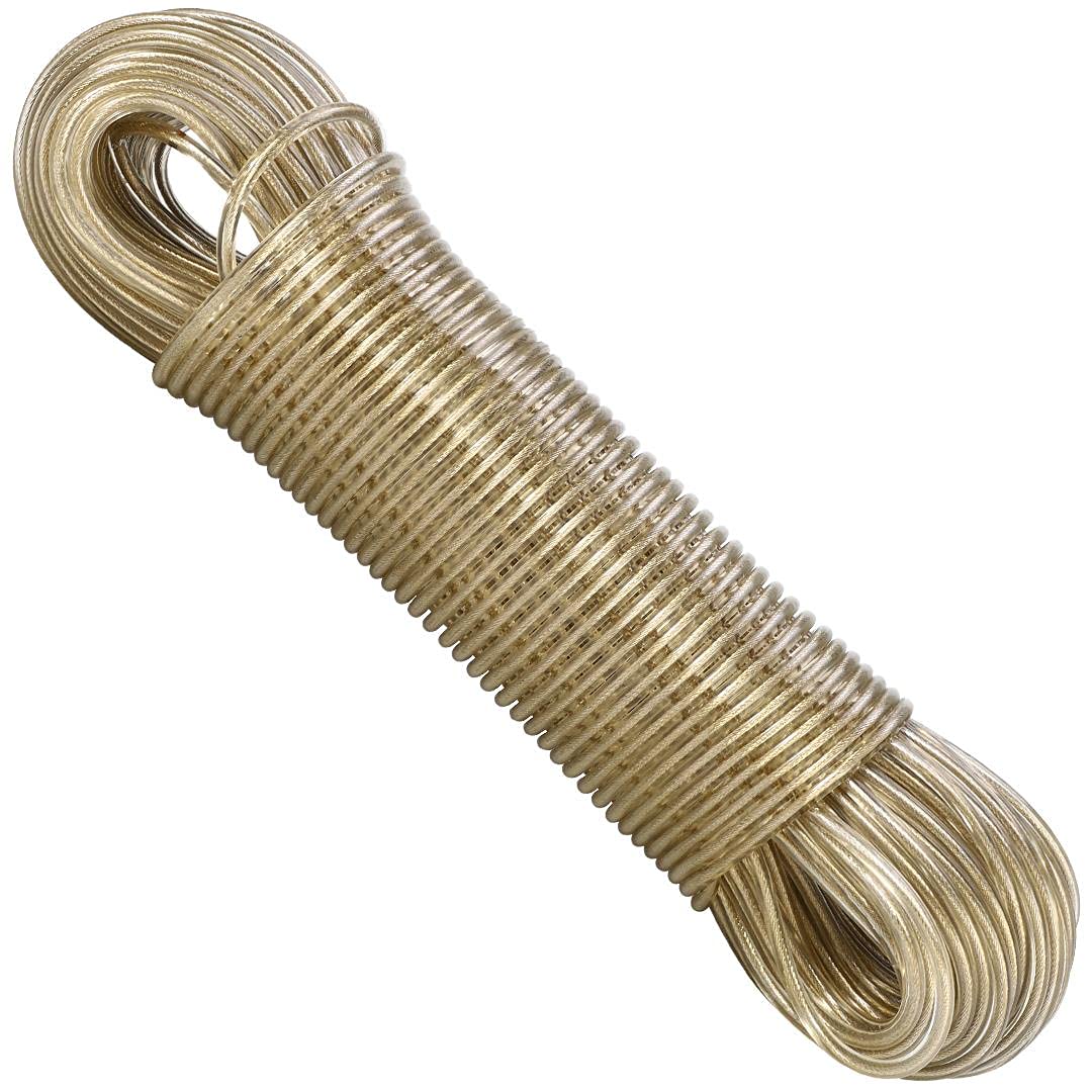 Vinsani 50m Washing Line Rope Strong Steel Core Laundry Clothes Lines - Rot, Mould, Sag & Weather Resistant Thick Strong Plastic PVC Cover Garden Outdoor