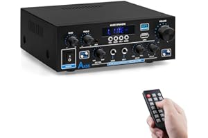 ARRAROWN AK-55 Bluetooth 5.0 HiFi Stereo Digital Audio Amplifier Receiver for Home Speakers (4-16Ω) System 600W Dual Channel Power Sound Amp Receiver w/AUX, FM, MIC, USB Echo, Reverb Delay-US Plug