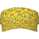 Cute Duck Print Hats Women Men Visor Hat Black One Size Adjustable Beach Cap Hat