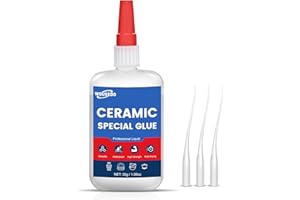 WOUSEDO 30g Ceramic Super Glue, Instant Bond High Strength Waterproof Adhesive for Porcelain,Clay Pots,Figurine, Pottery, Dishes Repair, DIY Crafts.