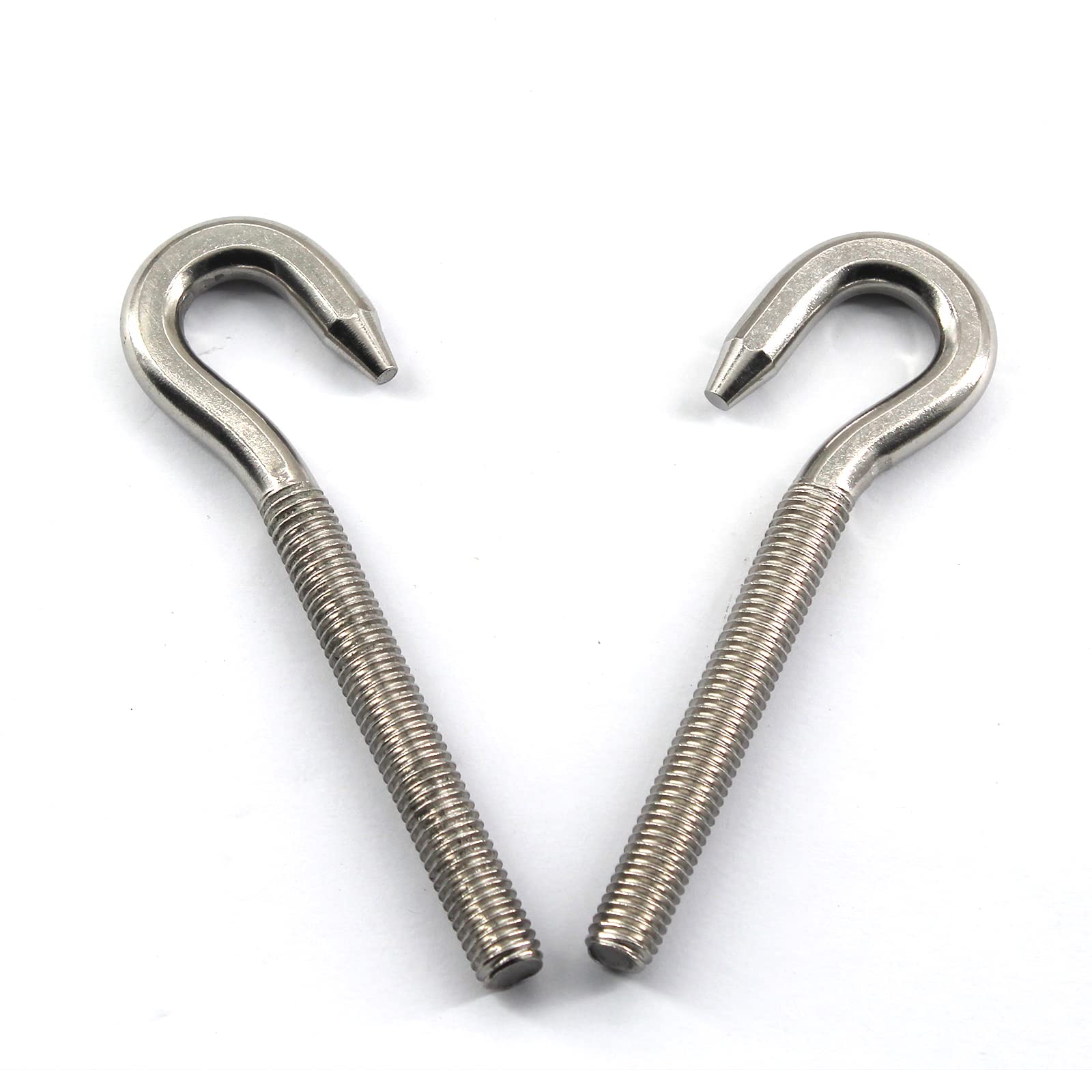 2Pcs Stainless Steel M16 Eye Bolt Long Shank Threaded Rod Round Hook Eyelet Bolt Screw