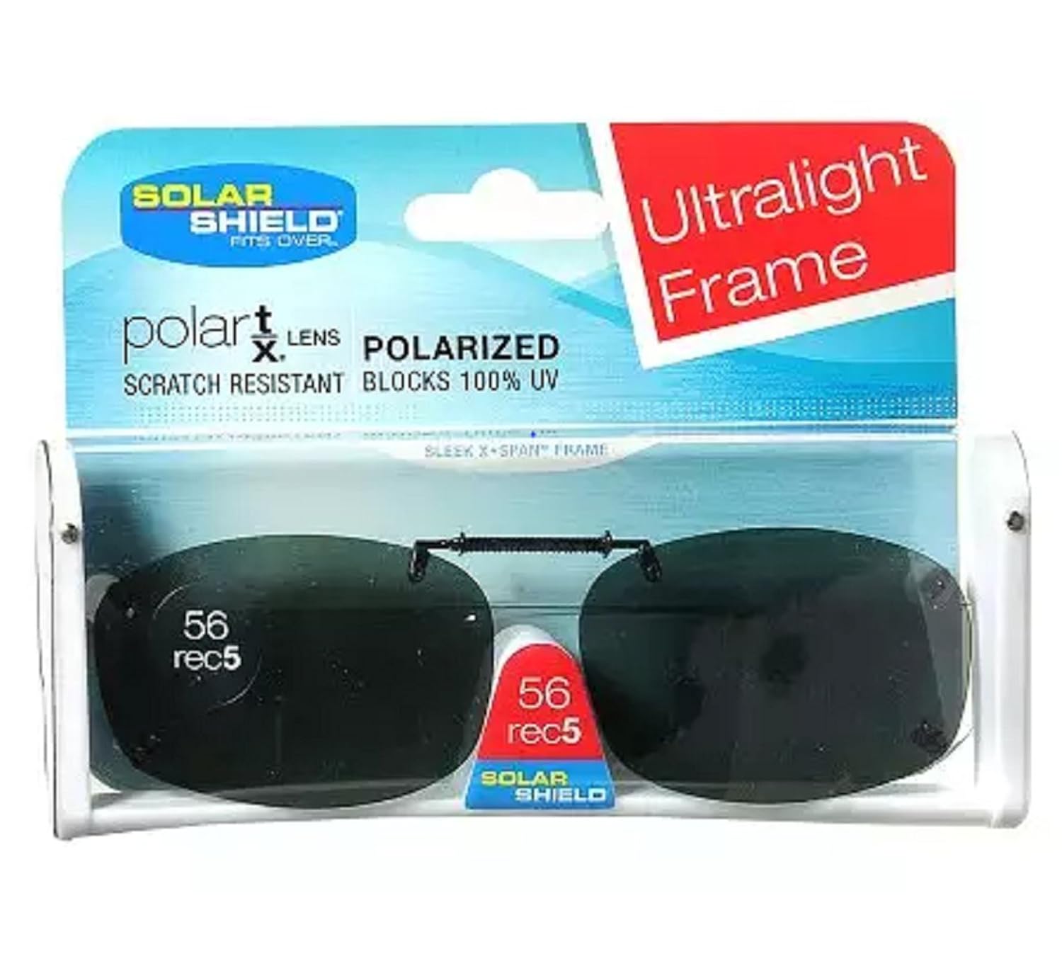 solar shield clip on sunglasses 56 rec g