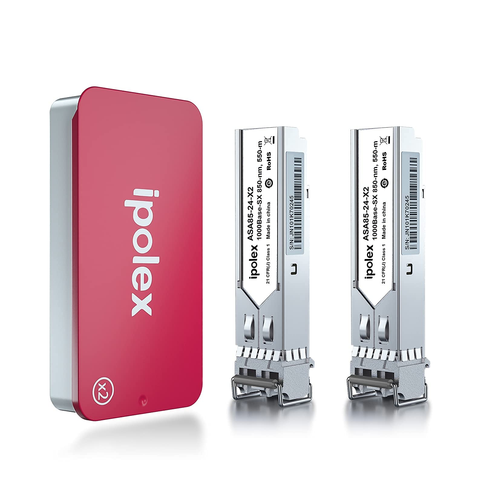 ipolex 2 PCS 1G SFP SX Multimode LC Transceiver, 1000Base-SX Mini-Gbic Module Compatible with Cisco GLC-SX-MMD, Ubiquiti UF-MM-1G, Meraki MA-SFP-1GB-SX, Netgear, Mikrotik etc. (MMF, 850-nm, 550-m)