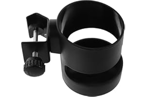 TIKODIDA Music Stand Drink Holder Clamp with Sheet Music Shelf, Mic Stand Beverage Holder for Stage